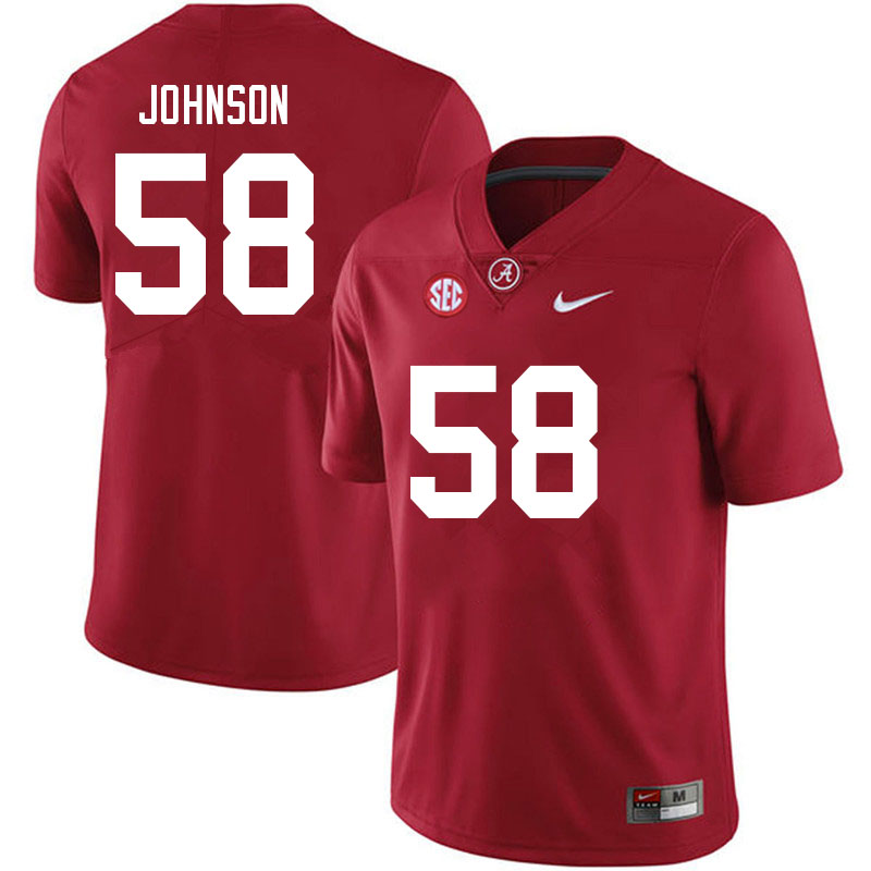 Alabama Crimson Tide Men's Christian Johnson #58 Crimson NCAA Nike Authentic Stitched 2021 College Football Jersey RR16N73JF